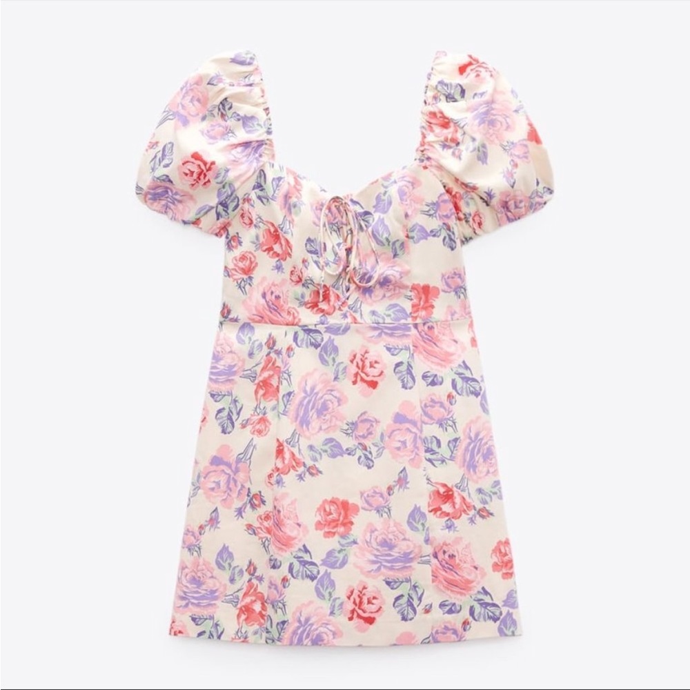 Zara Floral Print Dress 4661/334 XS